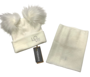 Barbaras Komplet Ecru Czapka Komin AX39 40/42