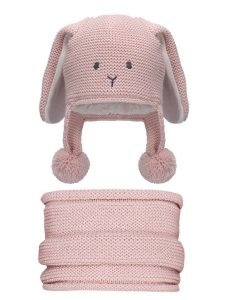 Barbaras Komplet Różowy Czapka Komin AX37 40/42