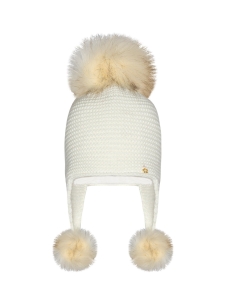 Czapka Ecru Trzy POMPONY Barbaras HX47 44/46