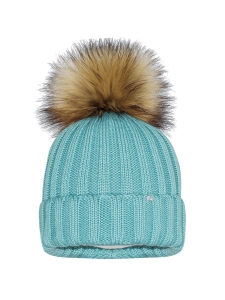 Czapka Turkusowa WŁOCHATY POMPON Barbaras wx73 50/52