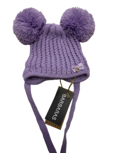 Czapka Fioletowa Barbaras 2 Pompony ax03 40/42