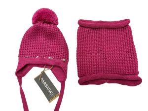 KOMPLET Czapka Komin Barbaras Pompon Perełki WX44 40/42