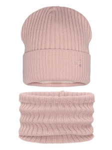 Barbaras Komplet Różowy Czapka Komin HX72 48/50 