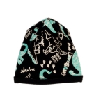 NICOL Cienka Czapka Czarna w Dinozaury 56/62,92/98