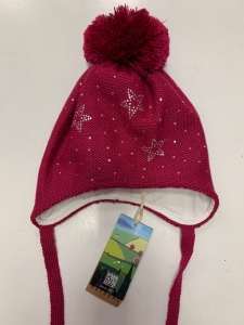 Barbaras Czapka Wiązana wz38 Pompon Bordowa 44-46