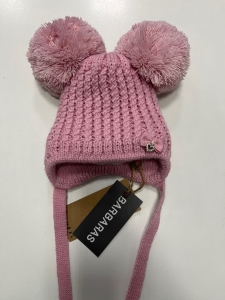 Czapka Różowa Barbaras 2 Pompony ax03 40/42