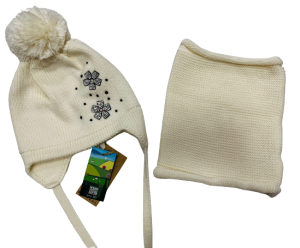 Barbaras Komplet Ecru Czapka Komin wx38 44/46