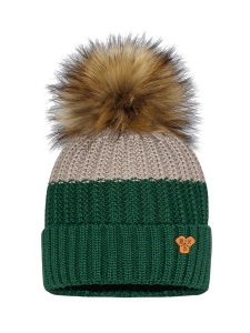 Czapka Zielona Szara Barbaras POMPON WX87 48/50 