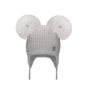 Barbaras Czapka Wiązana az11 2 Pompony Szara 40-42