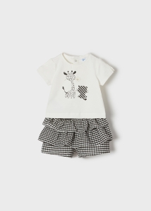 Mayoral Komplet Krata Vichy Zebra 1247 Czarny - rozm 68